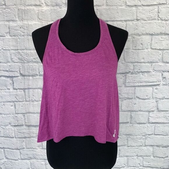 Nike scoopneck racerback tank top purple w/white dots on back of top sz M women - Picture 1 of 8